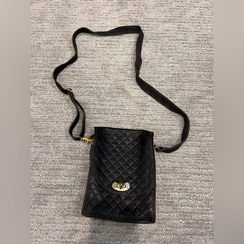 Elegant Brown Quilted Shoulder Bag